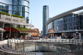 The Piazza Gae Aulenti, Milano, Italy shows the future of community life.
