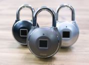 The Tapplock one+ smart fingerprint lock is available in Sterling Silver, Gun Metal, or Midnight Black.