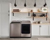 The Samsung 2019 Top Load Washing Machine and Dryer in the new Champagne finish.