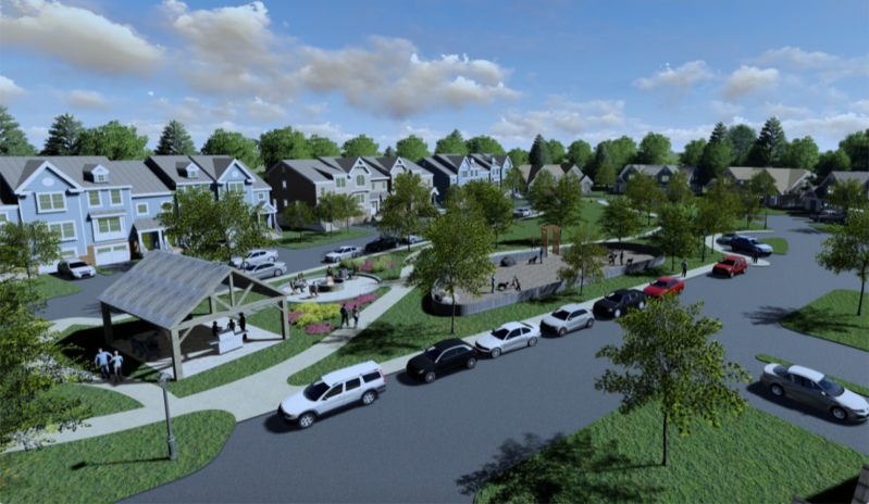A rendering of EG Home's Perkins Reserve community.