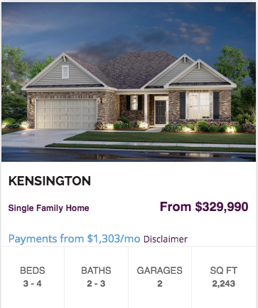 Century Communities' Kensington model at Carrington.