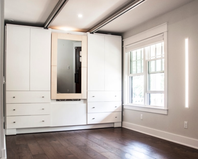 Urbaneer has patented movable walls that offer configurable, multi-functional living spaces on demand.