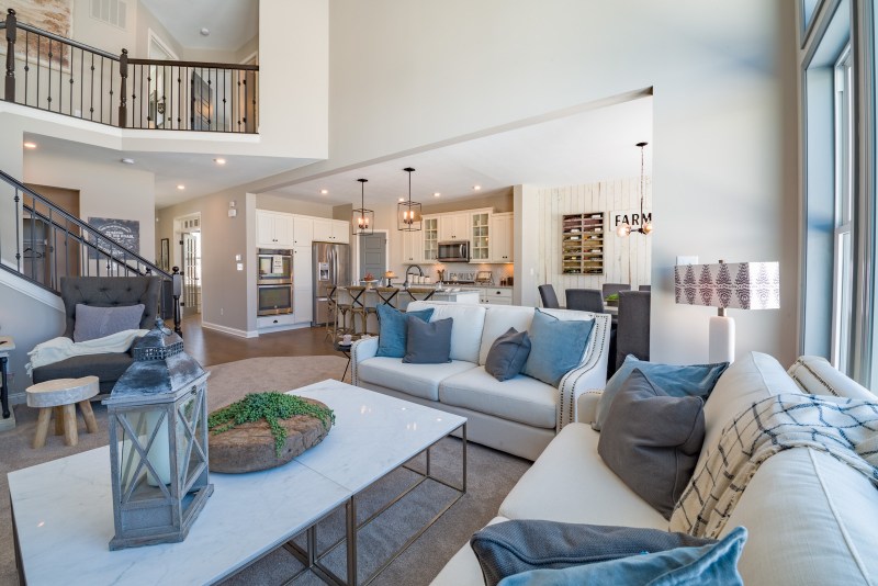 A Fischer Homes Designer Collection great room.