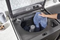 The Maytag Top Load Washer and Dryer with Extra Power Button.
