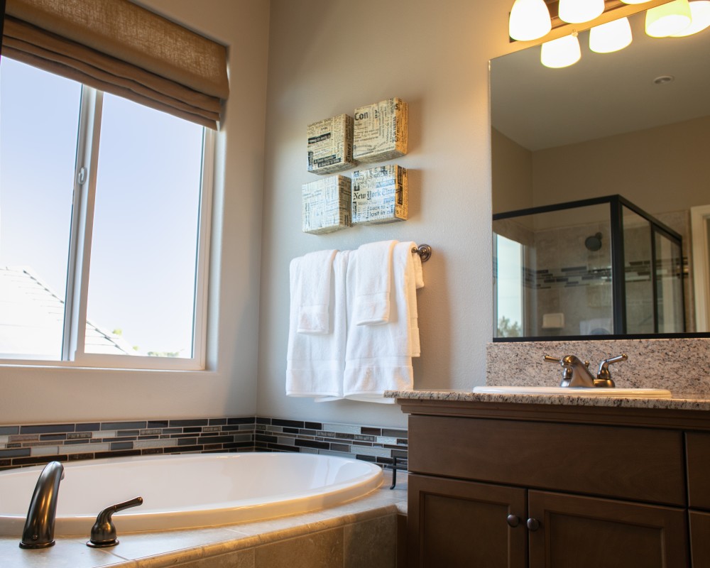 The PABCO GLASS Interior gypsum panel, in use here as a bathroom wall.