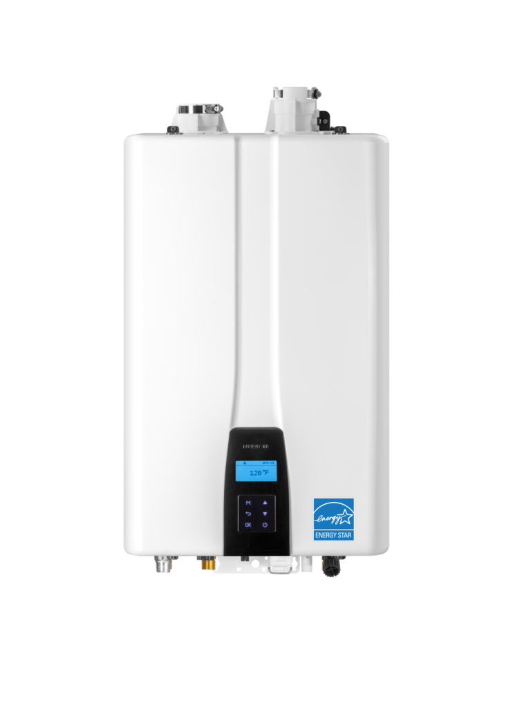 The NPE-A2 condensing tankless water heater by Navien.