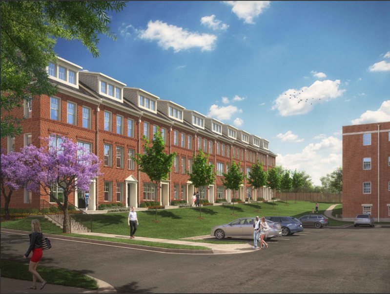 A Rendering of Madison Homes' Trenton Square townhomes in Arlington, Va.
