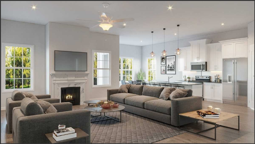 A living room/kitchen at NatureWalk.