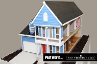 The NPMA's Tiny Termite House, a home model built to demonstrate the effects of termites on home structures.