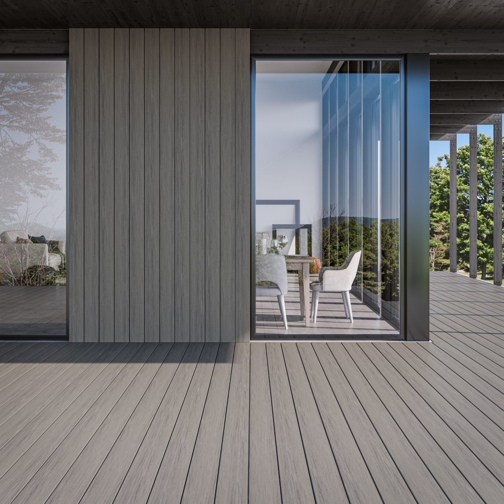 Deckorators' Voyage boards in Sierra, in use as exterior residential cladding.