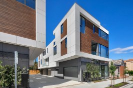 In each of the six three-story townhomes, technology plays a major role with integrated touch panels replacing traditional switches and controlling the home’s settings.