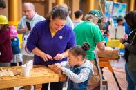 Woodworking and carpentry are some of the hands-on activities at The Big Build.