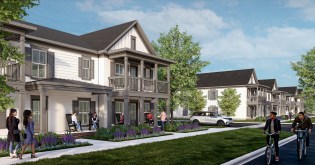 A rendering of a townhome in the HARMON Legacy Trail community.
