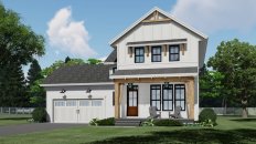 44' x 46' Modern Farmhouse Plan with Front-Facing Garage. See Details at Houseplans.com.