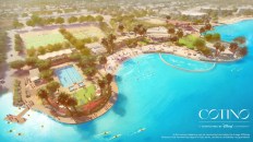An aerial view of the grand oasis and the Artisan Club complex.
