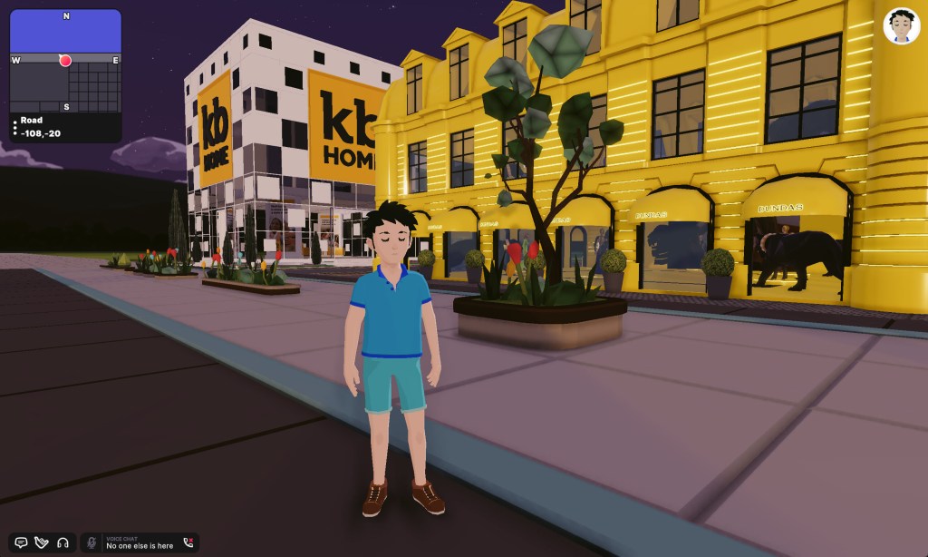 A screenshot from the author's virtual community tour.