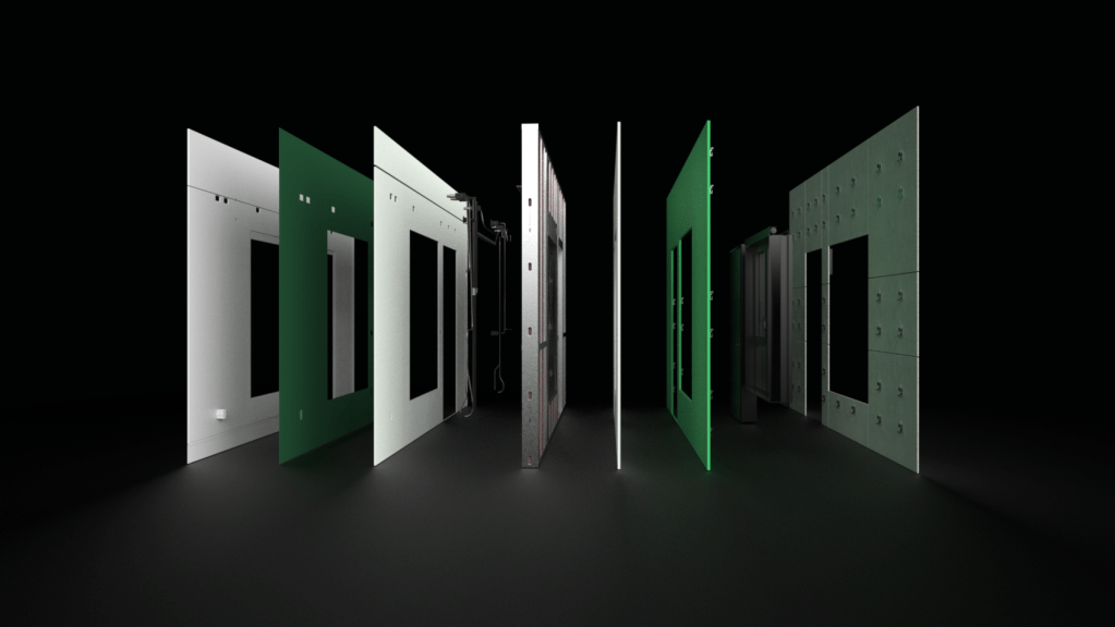 The Veev system leverages a proprietary panelized approach to produce fully cladded walls, complete with mechanical, electrical, and plumbing (MEP).