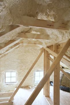 All band joists, walls, and attic were sprayed with foam insulation.