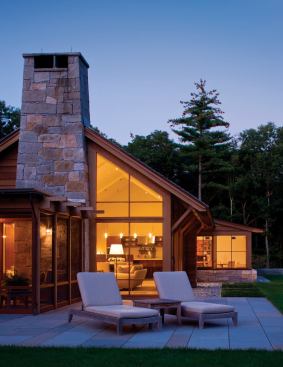 The building opens to the south for sun and outdoor living.