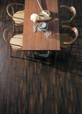 Home Portfolio

The wide-plank pre-finished Portfolio Strand floating floor collection is made with rapidly renewable bamboo, which is about 154 percent harder than red oak and 125 percent harder than North American maple. Each plank features slightly beveled edges and ends and a seven-coat aluminum oxide/polyurethane finish. Ten colors are available. Teragren. 800-929-6333. www.teragren.com.