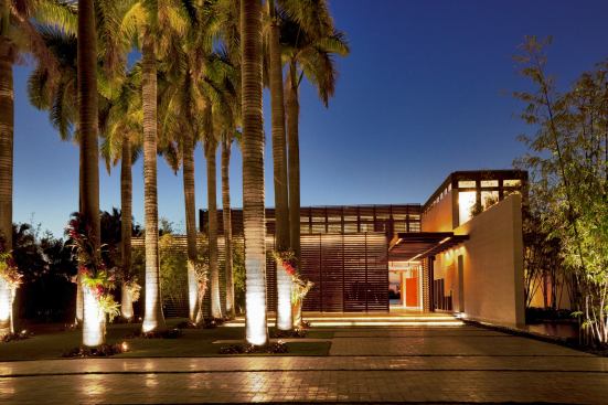Located on a private island, the Indian Creek Residence offers the ultimate in luxury living, including lush landscaping.