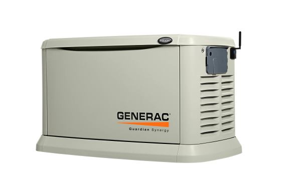 Generac Mobile Link enables users to monitor their generator’s status from a personalized Web portal or mobile app. The system is compatible with select models from the company, such as the Guardian Synergy 20kW home back-up generator (shown). The patented variable speed technology allows the engine to run only as fast as necessary, resulting in quieter, more fuel-efficient energy resource. 