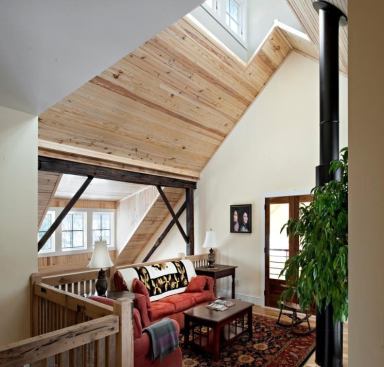 Dormers let afternoon light in while providing a view of the Blue Ridge Mountains.