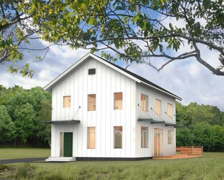 A rendering of the smallest plan in Unity’s Varm collection, which draws on contemporary Swedish design.