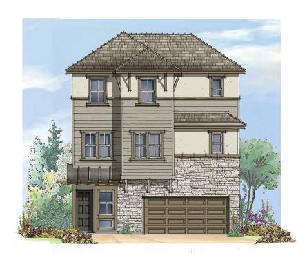 Builder: Partners in Building; Architect: Woodley Architectural Group, Inc.; Project: Houston Infill; Description: Plan 4, Modern Hill Country Elevation Concept