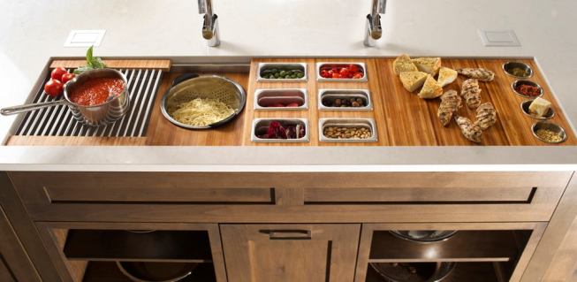 Ready for a party? Set up the Ideal Workstation as a buffet for easy serving.