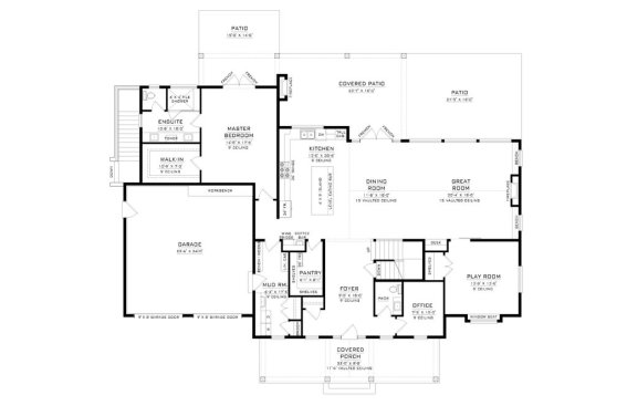 Farmhouse Plan Main Level. See Details at Houseplans.com.