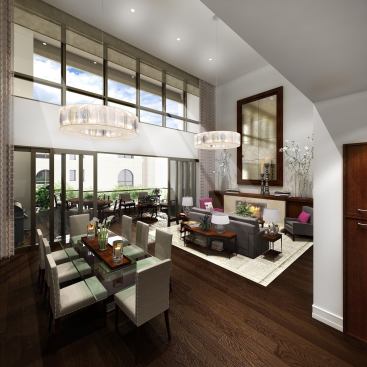 Meridian, which is less than a one-minute walk to an open-air retail center, will include five individual buildings comprising homes ranging from 2,335 to 3,905 square feet. 