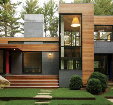 Cement board panels boost the visual impact of the new windows and fixed glazing, which, for economy's sake, had to fit under existing headers.