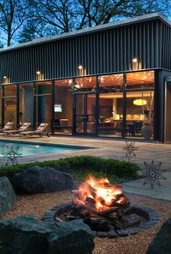 A revamp of this 1950s ranch brought in a slew of modern materials, plenty of glass, and a Zen-inspired pebble garden, complete with a fire pit. Project: Residence 1255, Chicago-area; Builder: Rizzolo Brothers Co., Libertyville, Ill.; Architect: Grunsfeld Shafer Architects, Evanston, Ill.