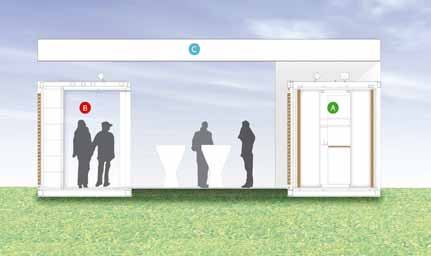 Cross-section view of the Das Haus pavilion courtesy HHS Planer + Architekten AG