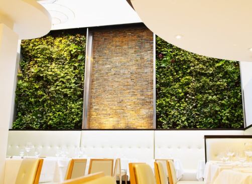 The Living Wall is a soil-free system that allows architects to create walls outfitted with plants. The company says the walls are active air-biofilters that clean air naturally. 
www.naturaire.com.