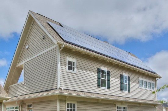 An extensive solar array provides much of the home's power.