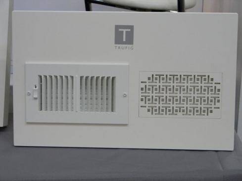 If the air vent on the left is not your design style, this manufacturer can help. Its HVAC registers come as a custom installation kit that allows them to be installed flush-mounted for a clean, minimalist look. 
www.trufig.com.