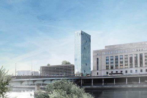 The Erdy McHenry–designed Grove at Cira Centre South will occupy a former U.S. Post Office Annex site land-leased from Penn.