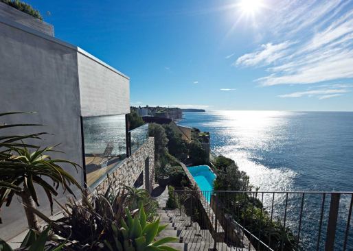 The view to the north, over the pool, takes in a relatively populated section of shoreline.