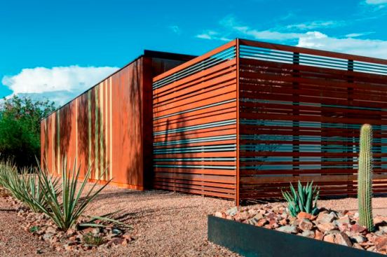 The architect and developer drew inspiration from the ribs and needles of a cactus to create the siding.