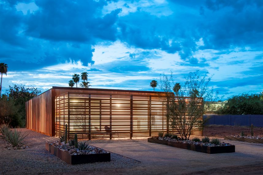 The careful site layout means the home reclaims 100% of its rainwater.