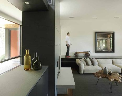 The entry hall and living room.