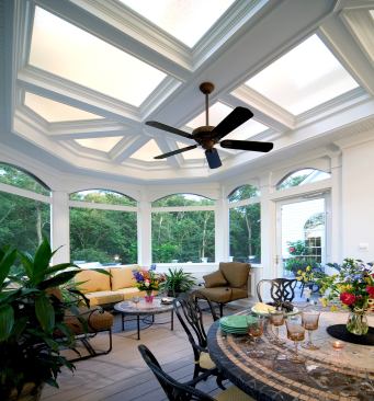 A view of the interior of the sun room. Sun Design, www.sundesigninc.com, McLean, Va.