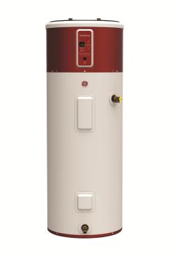 GE GeoSpring  This heat pump hybrid offers four settings and a vacation mode to choose from, along with what the company claims is an industry-first electronic backlit LCD display for simplified control. In hybrid mode, the GeoSpring unit employs heat pump technology and uses electric elements when a faster recovery time is needed. Advances in GE’s heat pump technology have made it possible to operate at temperatures as low as 35 F. 
www.geappliances.com