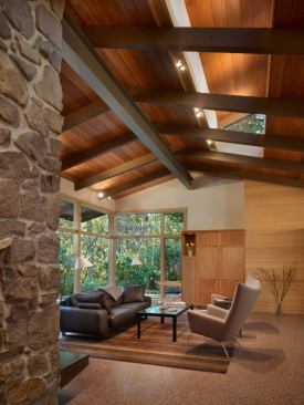 Finne’s affinity for midcentury Pacific Northwest modernism is evident in the seamless blend of new work and original structure.
