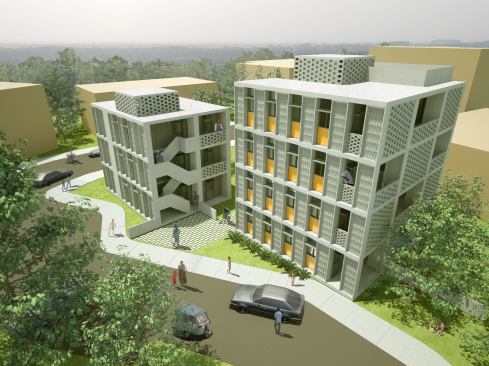 “In every region there’s a different definition of middle class or mean income, so therefore we need to have research to calibrate all of that,” Timberlake says. His firm, Kieran Timberlake, is working on that type of research resulting not only in the Cellophane House and SmartWrap, but also a Make It Right house that has been selected by 25% of homeowners in the Ninth Ward and an affordable housing solution for the middle class in India (shown here). “We need deep, robust, collective, intelligent research that addresses the manufacture, development, production, and distribution of housing while also allowing for mass customizability.”