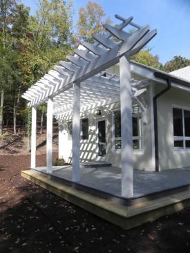 Trellising supports plants and vines that will provide natural shade.