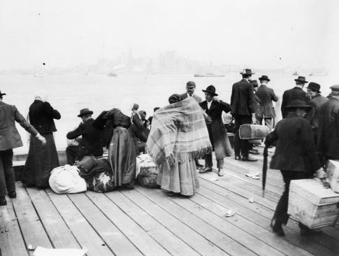 Immigrants waiting at Ellis Island, 1912, New York