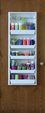 Get Organized:&nbsp;Improve interior doors’ functionality with an integrated shelving system and display board. Cut into the door’s center, the On Hand In-Door Storage and Communication System features a glass-framed decorative board on one side and, on the other, five 3 3/8-inch-deep adjustable shelves that can hold up to 10 pounds each. The system fits side-hinged doors that are at least 28 inches wide and 55 inches high and don’t have a lever handle. Panel and shelving units can be flipped. The system supports up to 50 pounds. ODL, 616.772.9111,&nbsp; 
www.odl.com.